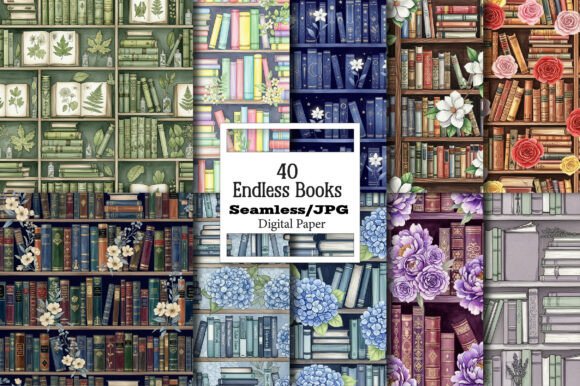 Endless Books Seamless Pattern Art: A Designer's Versatile Asset