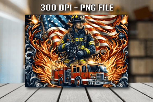 Firefighter Hero Flag Cutting Board Png: Designing with Honor