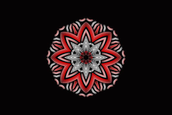 Mandala Patern Layered Mangekyou Flowers: Ornate Design Asset