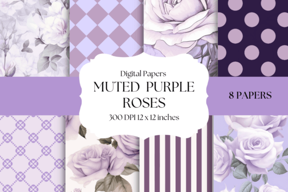 Muted Purple Roses Digital Papers: A Designer's Palette