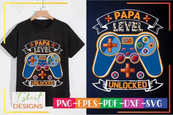 Papa Level Unlocked: A Gaming Birthday Design Asset