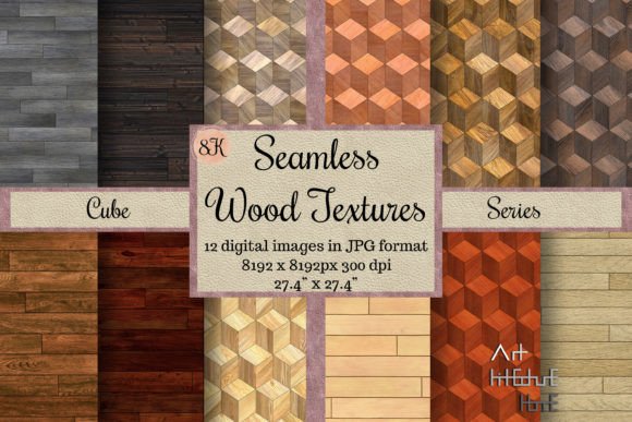 Seamless Cube Parquet Textures, Square: Elevate Your Digital Surfaces