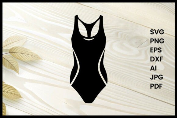 Sporty Swimwear Silhouette: The Perfect Graphic for Active Brands