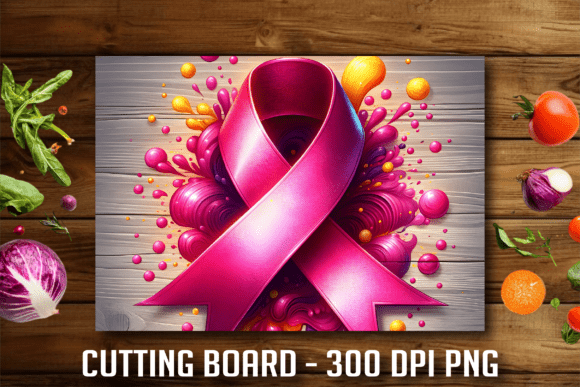 Sublimation Design: Awareness Ribbon Splash Cutting Board