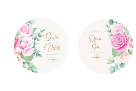Watercolor Floral Label in Nature Style