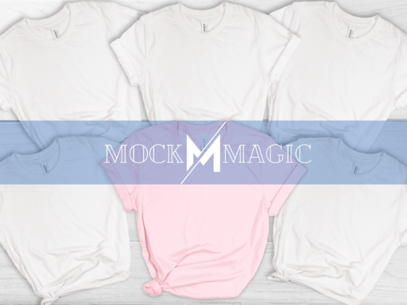 White & Pink Bella Canvas 3001 Mockup: Your Design Secret Weapon